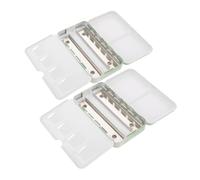 Mobestech 2pcs Solid Pigment Tin Box Watercolor Palette with Lid Foldable Iron Paint Palette for Travel and Plein Air Painting Portable DIY Color Mixing Kit for Artists and Students