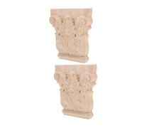 Mobestech 2pcs Solid Wood Corbels with Handcarved European Style Patterns Unfinished Paintable Decorative Wood Appliques for Home Decor Roman Column Corner Brackets Versatile Rustic and