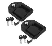 Mobestech 2pcs Stainless Steel Toolbox Paddle Lock with Keys Truck Trailer Tool Cabinet Handle Lock for Rv Generator Electrical Box Black Replacement