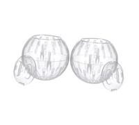 Mobestech 2Pcs Transparent Mini Hamster Running Ball Silent Exercise Spinner for Small Rodents Gerbils Sugar Gliders Rat for Full-body Workout and Portable Play