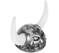 Mobestech 2pcs Viking Horned Helmet for Adults and Medieval Plastic Devil Viking Pirate Caps with Skull Patterns Cosplay Warrior Costume Accessories for Parties and Play
