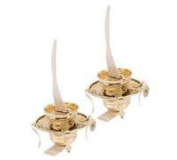 Mobestech 2pcs Vintage Oil Lamp Wicks with Built in Adjuster Wide Replacement for Kerosene Lamp Burners Classic Flat Wick Holders for Indoor Outdoor Lanterns