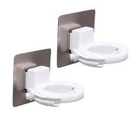 Mobestech 2pcs Wall-mounted Shower Gel Bottle Rack Adjustable Shower Gel Holder for Bathroom Kitchen Heavy-duty No-drill Design Suitable for Various Surfaces Holds Bottles with Below