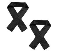 Mobestech 2pcs Wide Silk Scarf Headbands for Women Non-slip Wig Grip Bands Hair Wraps Black Satin Laying Scarves Comfortable Fit Stylish Hair Accessories