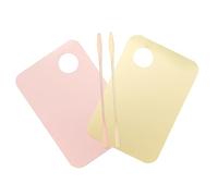 Mobestech 2set Makeup Plate Mixing Palette Spatula for Foundation Eyeshadow and Pigment Mixing Tool for Cosmetics Artist