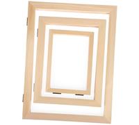 Mobestech 3 Pcs Paper Making Frames Wooden Craft Mould Deckle Screens Handmade Papermaking Supplies with Smooth Polished Surface for DIY Art and Decoration