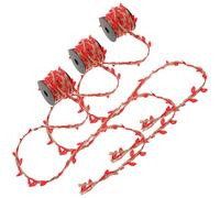 Mobestech 3 Rolls Rustic Leaf Vine Garland Faux Maple Leaf Garland Red Braided Burlap Twine Jute Rope Flexible Decor Length Abundant Coverage Realistic Autumn Vibe Party