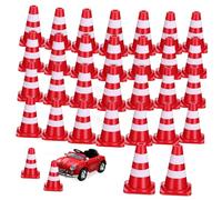 Mobestech 30pcs Mini Traffic Cones Play Road Signs Cognitive Toys for Boys and Girls School Use Simulation Construction Cones