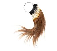 Mobestech 30pcs Real Human Hair Color Test Samples Deep Brown Shade Chart Rings for Salon Hairdressing Supplies Professional Hair Dye Training Strands