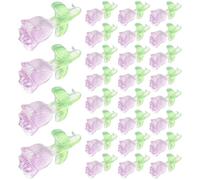 Mobestech 30pcs Resin Tulip Nail Charms for Nail Art Decoration with Holographic Glitter for Prom and Manicure Store Use Create Stylish