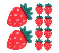 Mobestech 30pcs Strawberry Cupcake Toppers Reusable Realistic Fruit Cake Decorations for Birthday Shower Valentine Day and Themed Parties Portable Lightweight DIY Dessert Accents