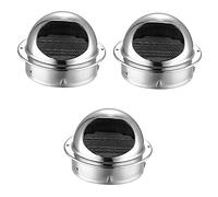 Mobestech 3pcs Air Vent Louver Grille in Stainless Steel Practical Range Hood Exhaust Outlet for Kitchen Ventilation Device for Cooker Hood Accessory