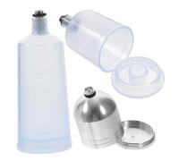 Mobestech 3pcs Airbrush Paint Dispenser Bottles Glass Paint Containers Replaceable Jars for Professional Spray and DIY Art