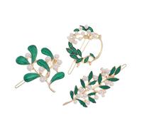 Mobestech 3pcs Alloy Leaf Hair Pins Elegant Hair Barrettes for Women Clips Vintage Bobby Pin Accessories for Wedding Party Daily Wear