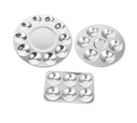 Mobestech 3Pcs Aluminum Paint Tray Palettes with Wells Lightweight Art Painting Trays for Watercolor Oil Acrylic DIY Craft for Professional Artists
