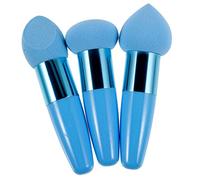 Mobestech 3pcs Blue Travel Makeup Pens Set Multipurpose Beauty Makeup Gadgets for Women Handheld Sponges for Wet and Dry Use Portable Cosmetic Tools for On-the-go