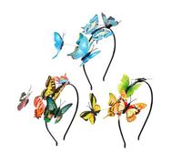 Mobestech 3pcs Butterfly Headbands Elegant Photography Hairbands for Women Delicate Handmade Headpieces with Blue Yellow Butterflies Party Hair Accessories for Festivals and Birthdays