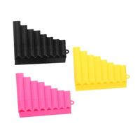 Mobestech 3pcs Children’s Pan Flute Set 8-tube Plastic Wind Instruments for Early Music Education Preschool Toy Musical Instruments for Kids Yellow, Black, and Pink Colors