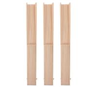 Mobestech 3pcs Hand Fan Frame Hand Crafted Wood Frame Khaki Color Ancient Style Classic Design Smooth Folding Sturdy Fan Crafting Material Decoration and Parties