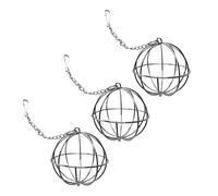 Mobestech 3PCS Hanging Stainless Steel Hay Feeder Balls for Small Animals Electroplated Rabbit Hay Feeder Dispenser for Guinea Pigs Chinchillas Hamsters Cage Use