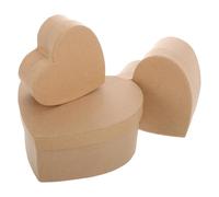 Mobestech 3pcs Heart Shape Paper Boxes with Lid in Khaki Cardboard, Creative Decorative Gift Boxes for Storing Small Presents and Holiday Packaging, for Valentine's Day and Birthdays
