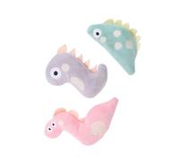 Mobestech 3Pcs Interactive Cat Plush with Catnip Pet Play Props Including Pink Snake Gray Dinosaur and Stimulates Curiosity and Prevents Scratching for Indoor Cats and Kittens
