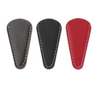 Mobestech 3Pcs Leather Scissor Covers Protective Sheath Set with Black, Khaki, Wine Red PU Leather for Barber Shears and Eyebrow Trimming Scissors Safety Storage in Hair Cutting Tools