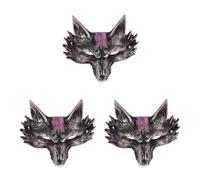Mobestech 3pcs Lightweight Pu Fox Mask with Realistic 3d Animal Face Design, Easy to Store Halloween for Men and Women at Masquerade Balls and Events