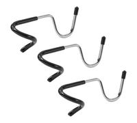 Mobestech 3pcs Metal Hooks Heavy Duty Light Pole Hooks Rubber Sleeve Easy to Install for Camping Supplies at Party or Hiking
