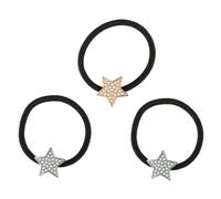 Mobestech 3pcs Pearl Star Hair Ties Elastic Scrunchies with Alloy Rhinestone Pentagram and Pearls for Women Girls, Multi-functional Hair Accessories for Everyday Styling