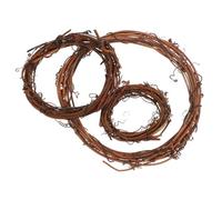 Mobestech 3pcs Rattan Wreath Rings Set, Natural Vine Circle Frames for Diy Wreath Making, Rustic Craft Materials for Floral Decoration and Home Door Garland, Sizes 6cm 8cm 12cm