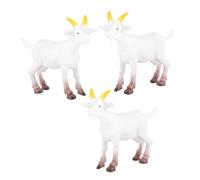 Mobestech 3pcs Realistic Miniature Goat Figurines PVC Farm Animal Models for Educational Learning DIY Scene Decoration Interactive Animals for Collectors