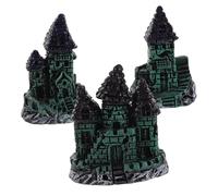 Mobestech 3pcs Resin Aquarium Castle Decor Compact Medieval Fish Tank Ornaments with Authentic Ancient Design for Betta Shrimp Turtle Tanks and Home Aquarium Decoration