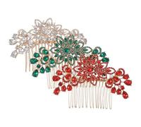 Mobestech 3pcs Rhinestone Hair Comb Elegant Wedding Hair Accessories Flower and Leaf Design Full Rhinestones Comb for Bride Updo