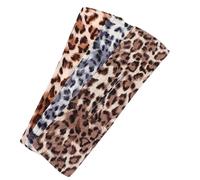 Mobestech 3pcs Rotating Bowknot Hairbands Twisting Head Wraps for Women Leopard Print Blue, Brown, Dark Brown Hair Accessories for Casual and Travel Use