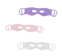 Mobestech 3Pcs Silicone Eye Massage Masks for Household Use Double-Side Washable Eye Massagers with Ergonomic Curved Nose Bridge Comfortable Fit Dark Circles Wrinkles Portable in Purple