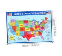Mobestech 3pcs Usa Wall Map Poster Educational United States Geography Charts for Classroom Home Decor with Detailed States and Cities