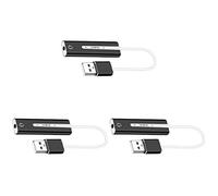Mobestech 3pcs USB Sound Card Sound Track for Mic and Earphone Plug for Computer Laptop USB Port for Laptop Computer