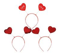 Mobestech 3pcs Valentine's Day Love Headband Heart-shaped Hair Accessory Romantic Party Supply for Female Boys and Girls Christmas