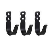 Mobestech 3pcs Vintage Cast Iron Wall Hooks for Hats and Backpacks with Strong Weightbearing and Easy Installation, Rustic Black J-Shaped Design with Wide Base for Drywall and Wood Surfaces