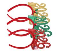 Mobestech 3pcs Year Hair Clips Lightweight Glitter Headbands for Women Festive Year S Eve Party Crowns Comfortable Photo Props Celebration Accessories