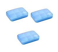 Mobestech 3sets Ergonomic Portable Medicine Organizer Leakproof 6 Compartments Case Ideal for Travel Daily Use (Black) 2pcs*3