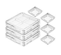Mobestech 4 Pcs Vueset Empty Palette 4-Grid DIY Makeup Eyeshadow Box with Four-Compartment Design, Portable Plastic Compact Organizer for Travel and Personal Use