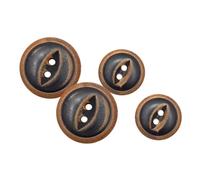 Mobestech 40Pcs Vintage Ox Horn Sewing Buttons Set for Suits Sweaters Coats, Decorative 11.5MM-20MM Brown Cotton Linen Shirt Buttons for DIY Clothing Craft