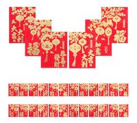 Mobestech 48pcs Chinese Snake Year Red Envelopes Decorative Lunar Year Cash Pockets Traditional Zodiac Design Paper Hong Bao for Wedding Spring Festival Prosperity