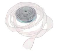 Mobestech 4cm Sheer Chiffon Ribbon Silver Tulle Fabric Roll 40 Yards for Wedding Decorations Flower Bouquet Wrapping and Craft Projects