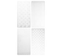 Mobestech 4pcs Acrylic Sashiko Quilt Templates Set, Geometric Embroidery Craft Stencils for Hand Quilting and Sewing, 8x4 Inches, Suitable for DIY Quilting Pattern Drawing