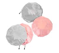 Mobestech 4pcs Adjustable Double Satin Sleeping Bonnet for Curly Hair Soft Hair Care Cap with No-slip Band Head Cover for Women and Pink Grey
