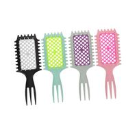 Mobestech 4PCS Anti-static Hollow Grid Hair Combs for Detangling and Scalp Massage Portable Wet Dry Styling Brushes in Pink Black Green Light Purple Easy Clean Professional Hair Tools for