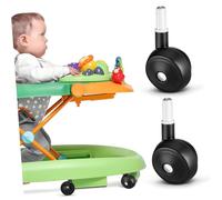 Mobestech 4pcs Baby Walker Wheels Replacement Walker Wheels Accessories Plastic Casters For Trend Strollers Baby's Learning to Walk Black
